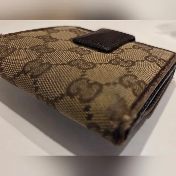 GUCCI GG MONOGRAM  PREOWNED WALLET, DARK BROWN - Picture 8 of 14